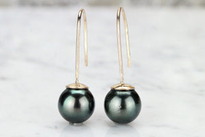 Green tahitian pearl on sale earrings