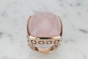 RETRO ESTATE ROSE QUARTZ RING ON 9CT ROSE GOLD