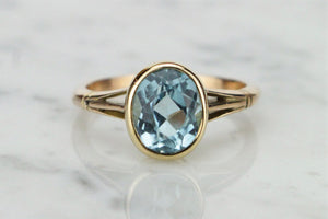 VINTAGE ART DECO ERA c1930’s TOPAZ RING ON 9ct YELLOW GOLD