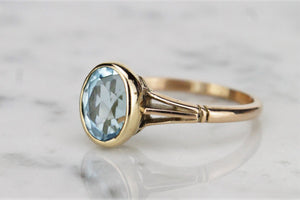 VINTAGE ART DECO ERA c1930’s TOPAZ RING ON 9ct YELLOW GOLD