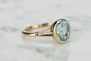 VINTAGE ART DECO ERA c1930’s TOPAZ RING ON 9ct YELLOW GOLD