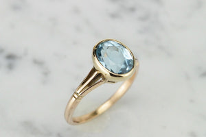 VINTAGE ART DECO ERA c1930’s TOPAZ RING ON 9ct YELLOW GOLD