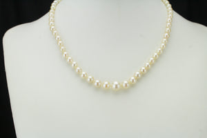 VINTAGE ART DECO c1920-30 PEARL NECKLACE WITH 14ct CLASP SET WITH RUBY & DIAMOND