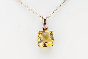 VINTAGE ESTATE 8ct NATURAL CITRINE & DIAMOND ENHANCER ON 9ct ROSE GOLD