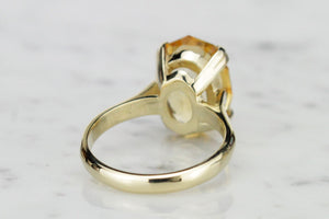 MID CENTURY c1960’s 5.9ct CITRINE COCKTAIL RING ON 9ct YELLOW GOLD