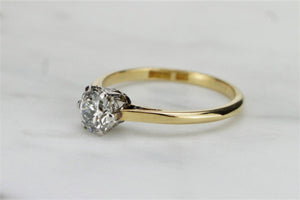 ANTIQUE ART DECO c1920’s DIAMOND SOLITAIRE RING ON 18ct YELLOW GOLD & PLATINUM