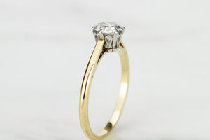 ANTIQUE ART DECO c1920’s DIAMOND SOLITAIRE RING ON 18ct YELLOW GOLD & PLATINUM