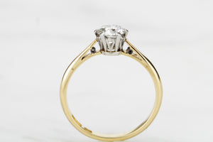 ANTIQUE ART DECO c1920’s DIAMOND SOLITAIRE RING ON 18ct YELLOW GOLD & PLATINUM