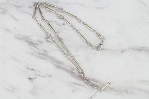 VINTAGE ESTATE ALBERT CHAIN ON STERLING SILVER