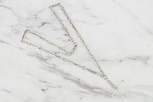 VINTAGE ESTATE ALBERT CHAIN ON STERLING SILVER