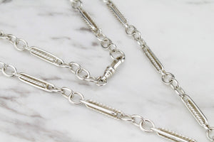 VINTAGE ESTATE ALBERT CHAIN ON STERLING SILVER