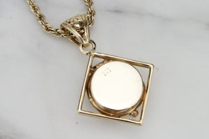 RETRO ESTATE AMETHYST LOCKET ON 9ct YELLOW GOLD