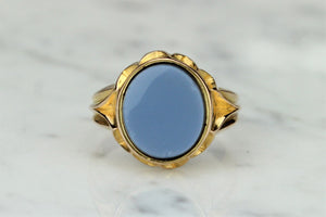 ANTIQUE VICTORIAN c1874 SARDONYX SIGNET RING ON 15ct GOLD