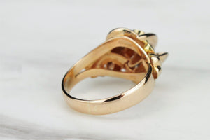 CONTEMPORARY ITALIAN DIAMOND RING ON 18ct YELLOW GOLD