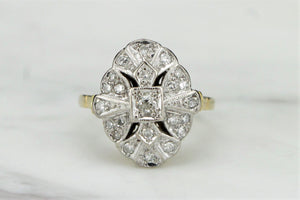 ORIGINAL ART DECO c1930’s DIAMOND RING ON 18ct YELLOW GOLD & PALLADIUM