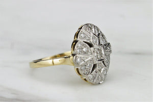 ORIGINAL ART DECO c1930’s DIAMOND RING ON 18ct YELLOW GOLD & PALLADIUM