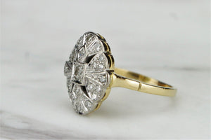 ORIGINAL ART DECO c1930’s DIAMOND RING ON 18ct YELLOW GOLD & PALLADIUM