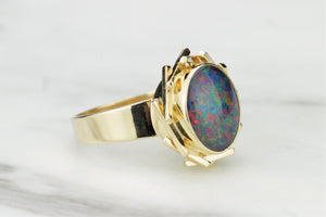 VINTAGE ESTATE c1960-70 OPAL DOUBLET ON 9ct YELLOW GOLD