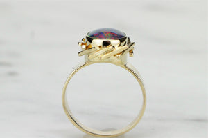 VINTAGE ESTATE c1960-70 OPAL DOUBLET ON 9ct YELLOW GOLD