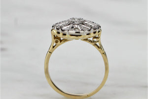 ORIGINAL ART DECO c1930’s DIAMOND RING ON 18ct YELLOW GOLD & PALLADIUM