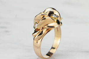 CONTEMPORARY ITALIAN DIAMOND RING ON 18ct YELLOW GOLD