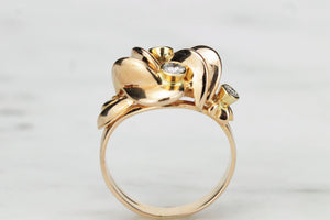 CONTEMPORARY ITALIAN DIAMOND RING ON 18ct YELLOW GOLD