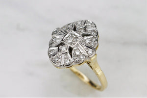 ORIGINAL ART DECO c1930’s DIAMOND RING ON 18ct YELLOW GOLD & PALLADIUM