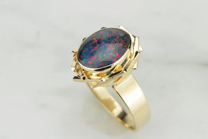 VINTAGE ESTATE c1960-70 OPAL DOUBLET ON 9ct YELLOW GOLD