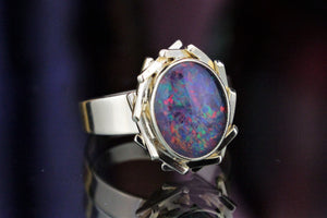 VINTAGE ESTATE c1960-70 OPAL DOUBLET ON 9ct YELLOW GOLD