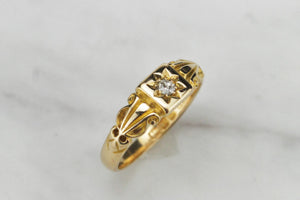 ANTIQUE VICTORIAN c1880 DIAMOND RING ON 18ct YELLOW GOLD