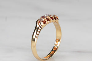 ANTIQUE VICTORIAN C1884 FIVE STONE DIAMOND RING ON 18ct YELLOW GOLD