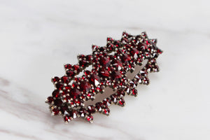 ANTIQUE EARLY 20th CENTURY c1920 BOHEMIAN GARNET BROOCH ON SILVER