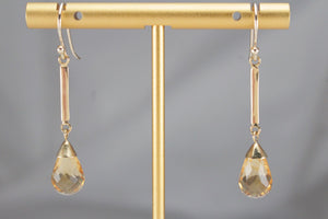 MODERN CITRINE EARRINGS ON 18ct YELLOW GOLD