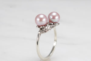 VINTAGE ARTS & CRAFTS c1920’s PEARL TOI ET MOI ON 9ct WHITE GOLD