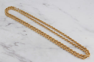 VINTAGE ESTATE LONG ROPE TWIST CHAIN ON 9ct YELLOW GOLD