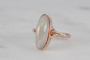 ANTIQUE EDWARDIAN c1910 SOLID OPAL RING ON 9ct YELLOW GOLD