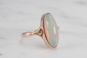 ANTIQUE EDWARDIAN c1910 SOLID OPAL RING ON 9ct YELLOW GOLD