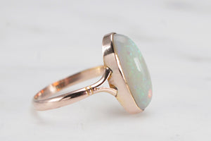 ANTIQUE EDWARDIAN c1910 SOLID OPAL RING ON 9ct YELLOW GOLD