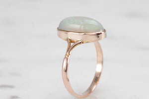 ANTIQUE EDWARDIAN c1910 SOLID OPAL RING ON 9ct YELLOW GOLD