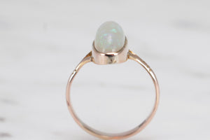 ANTIQUE EDWARDIAN c1910 SOLID OPAL RING ON 9ct YELLOW GOLD