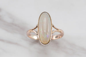 ANTIQUE EDWARDIAN c1910 SOLID OPAL RING ON 9ct YELLOW GOLD