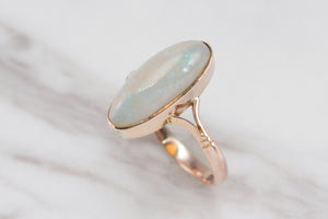 ANTIQUE EDWARDIAN c1910 SOLID OPAL RING ON 9ct YELLOW GOLD