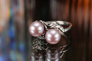 VINTAGE ARTS & CRAFTS c1920’s PEARL TOI ET MOI ON 9ct WHITE GOLD