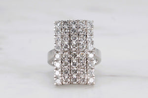 RETRO c1970-80 3.28ct DIAMOND RING ON 14ct WHITE GOLD