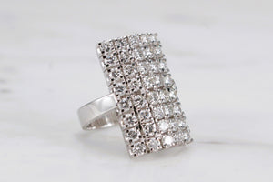 RETRO c1970-80 3.28ct DIAMOND RING ON 14ct WHITE GOLD