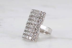 RETRO c1970-80 3.28ct DIAMOND RING ON 14ct WHITE GOLD