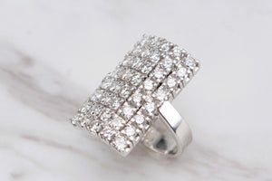 RETRO c1970-80 3.28ct DIAMOND RING ON 14ct WHITE GOLD