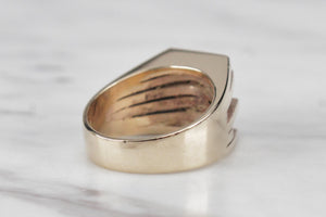 VINTAGE MID CENTURY c1970 STATEMENT RING ON 9ct YELLOW GOLD