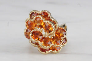 CONTEMPORARY CITRINE DRESS RING ON 18ct YELLOW GOLD