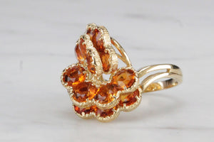 CONTEMPORARY CITRINE DRESS RING ON 18ct YELLOW GOLD